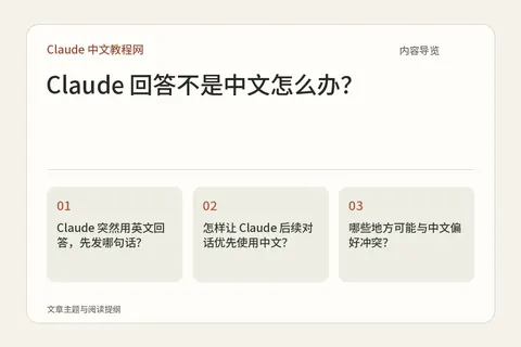 Claude 回答不是中文怎么办？内容导览图