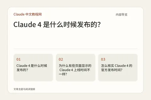 Claude 4 是什么时候发布的?内容导览图