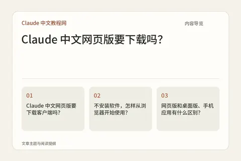 Claude 中文网页版要下载吗?内容导览图