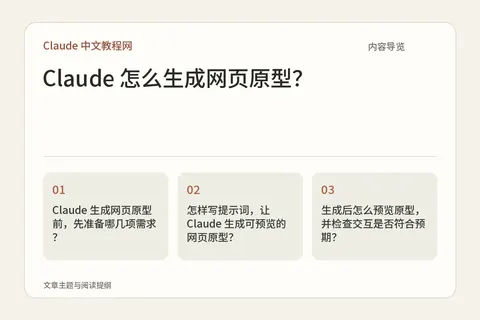 Claude 怎么生成网页原型?内容导览图
