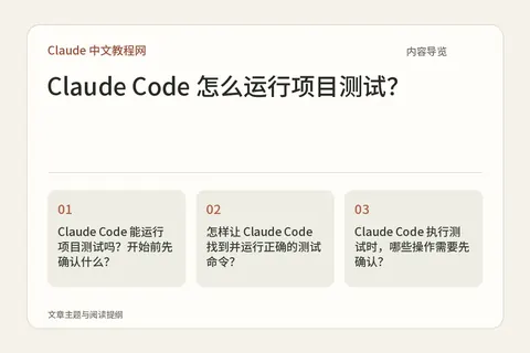 Claude Code 怎么运行项目测试？内容导览图