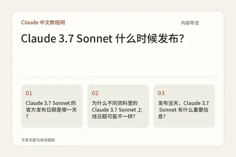 Claude 3.7 Sonnet 什么时候发布?内容导览图