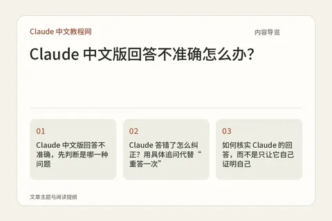 Claude 中文版回答不准确怎么办?内容导览图