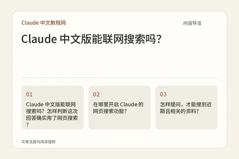 Claude 中文版能联网搜索吗?内容导览图